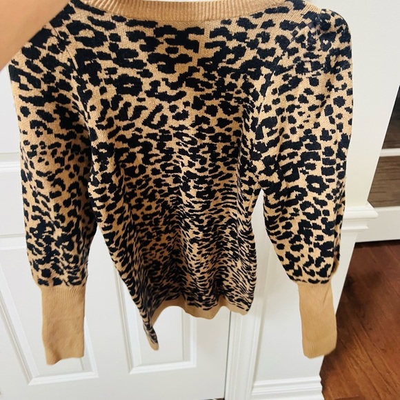 LOFT Leopard Print Sweater - Black and Tan - Picture 5 of 5